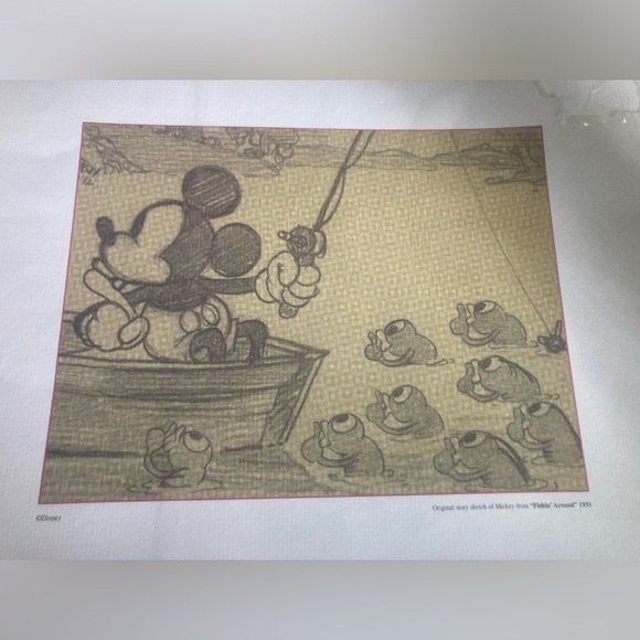 Disney original story sketch of Mikey from “fishin’ around “ 1931. In plastic - Picture 1 of 5